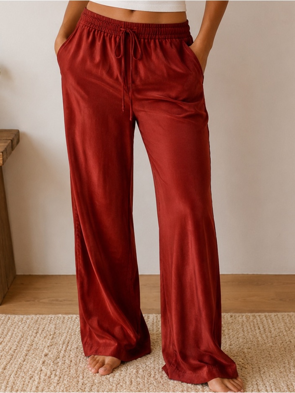 Banana Republic Satin Wide Leg Pants Size Small 30” Inseam